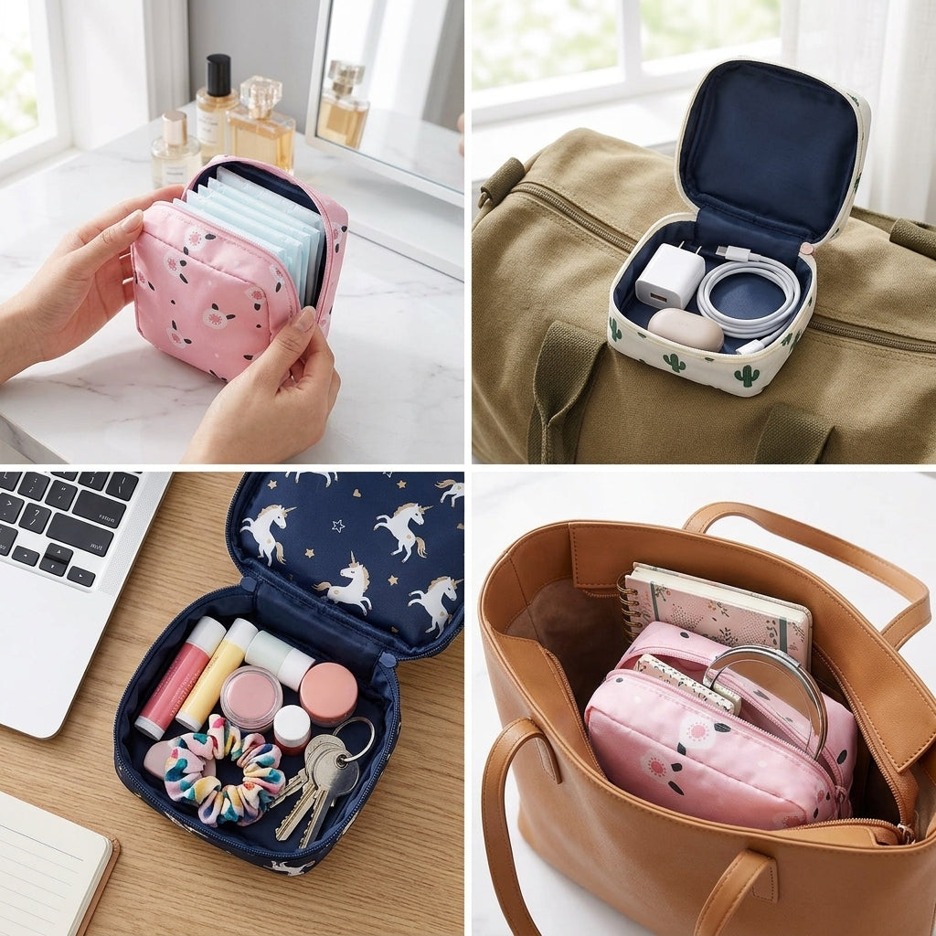 Sanitary Pad Storage Pouch for Women (Pack Of 2)